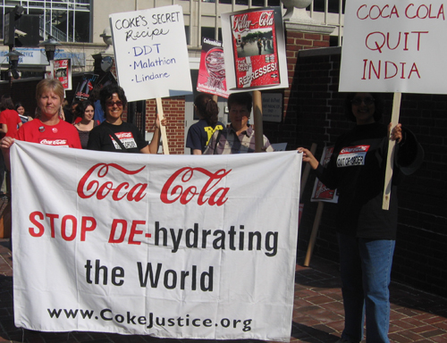 Protesters at Coke AGM
