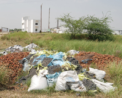 Illegally Dumped Sludge at Sinhachawar Plant