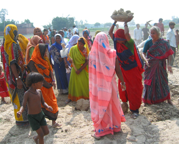 Breaking Ground for Pond in Mehdiganj