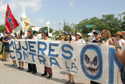 Women Protest WTO at Cancun
